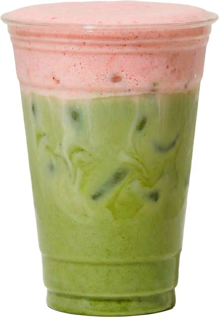 Strawberry Cloud iced matcha